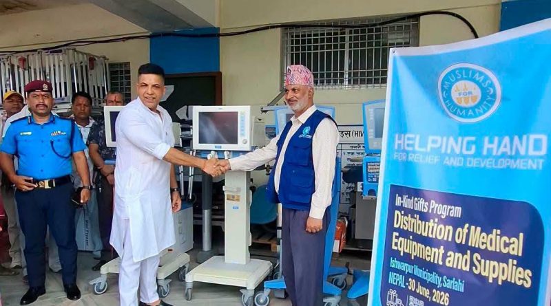 नगरप्रमुख आचार्यको पहलमा ईश्वरपुर नगर अस्पताललाई करिब तीन करोडका अत्याधुनिक स्वास्थ्य उपकरण
